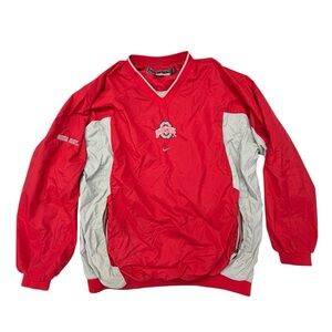 Vintage Team Nike Ohio State Pullover Windbreaker Center Swoosh Y2K Red Mens XXL
